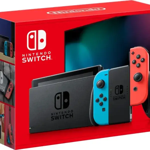 Nintendo Switch with Neon Blue and Neon Red Joy‑Con