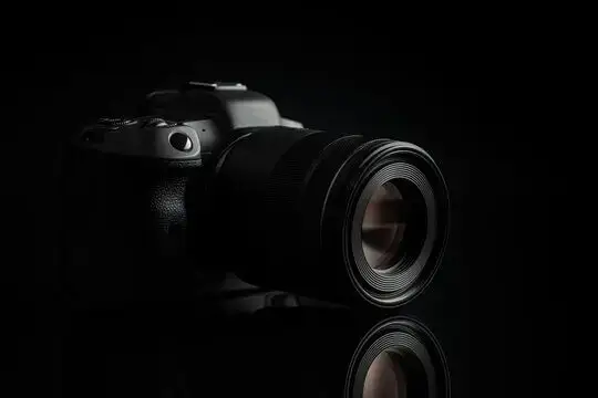 camera with black background