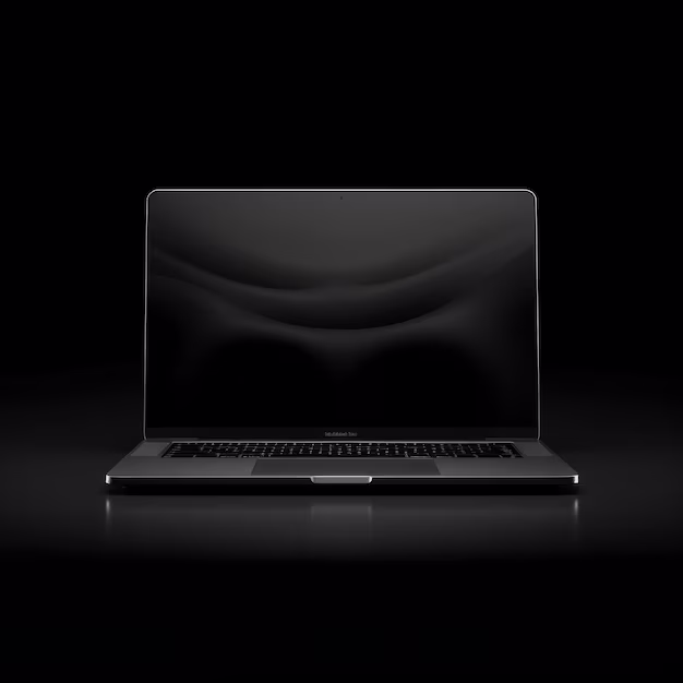 macbook pro with black background